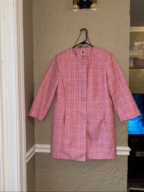 Anne Klein Pink Tweed Pea Coat